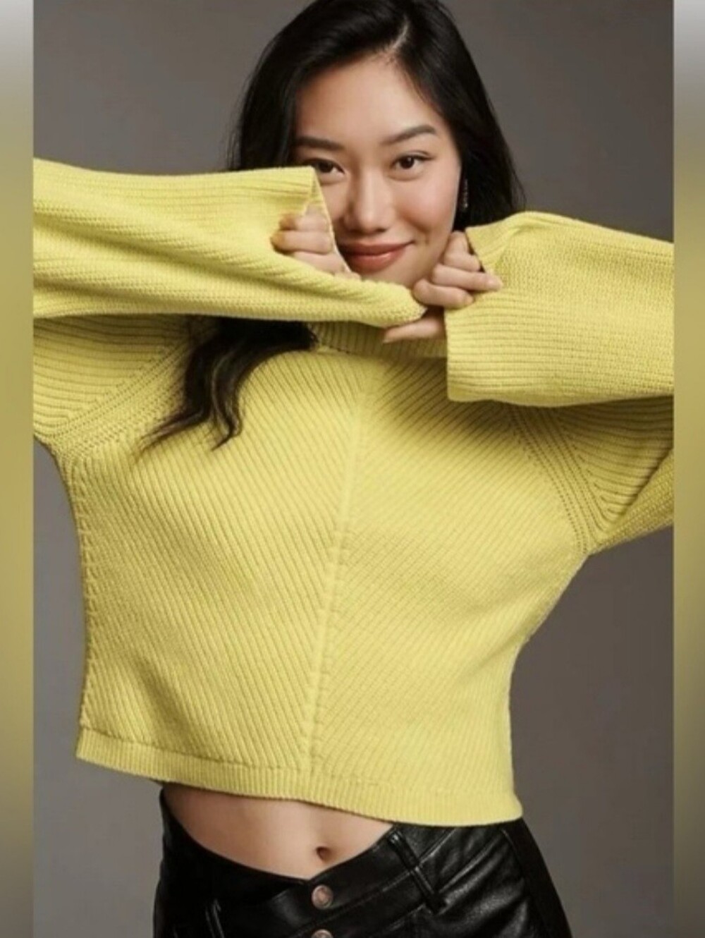 Maeve Anthropologie Sweater Lemon Yellow XS